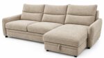 CANAPÉ D'ANGLE CONVERTIBLE EN TISSU - BEIGE – Image 2