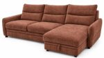 CANAPÉ D'ANGLE CONVERTIBLE EN TISSU - ORANGE – Image 2