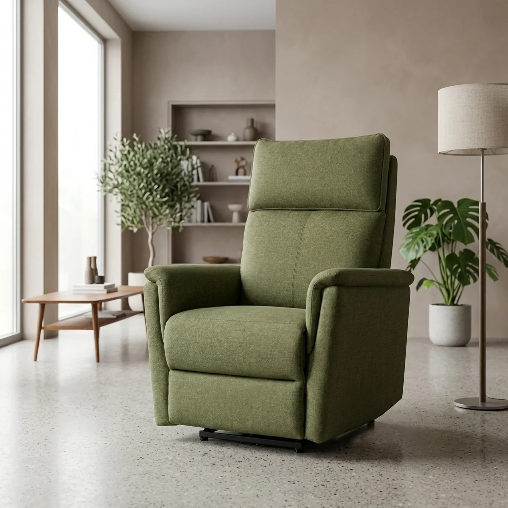 AI Generated Product Image FAUTEUIL RELAX ÉLECTRIQUE RELEVEUR EN TISSU - VERT – Image 1