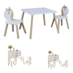 TABLE + 2 CHAISES ENFANT LICORNE