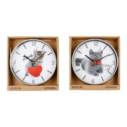 HORLOGE MURALE CHAT EN PLASTIQUE