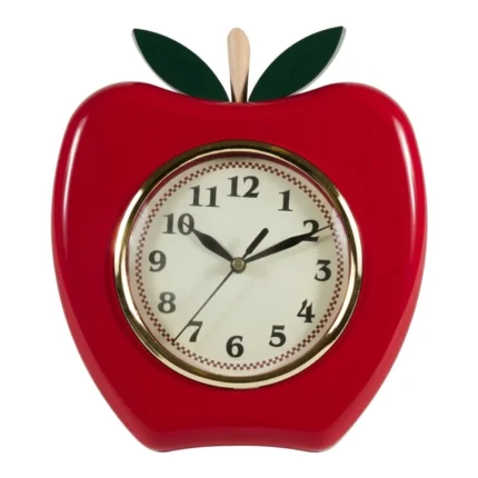 HORLOGE MURALE POMME EN PLASTIQUE