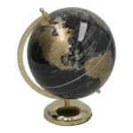 GLOBE TERRESTRE DÉCORATIF - NOIR ET DORÉ
