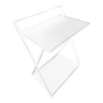 BUREAU COMPACT PLIANT EN MÉTAL - BLANC