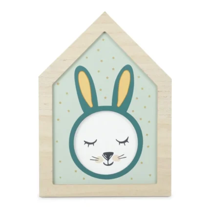 CADRE PHOTO LAPIN EN BOIS - VERT