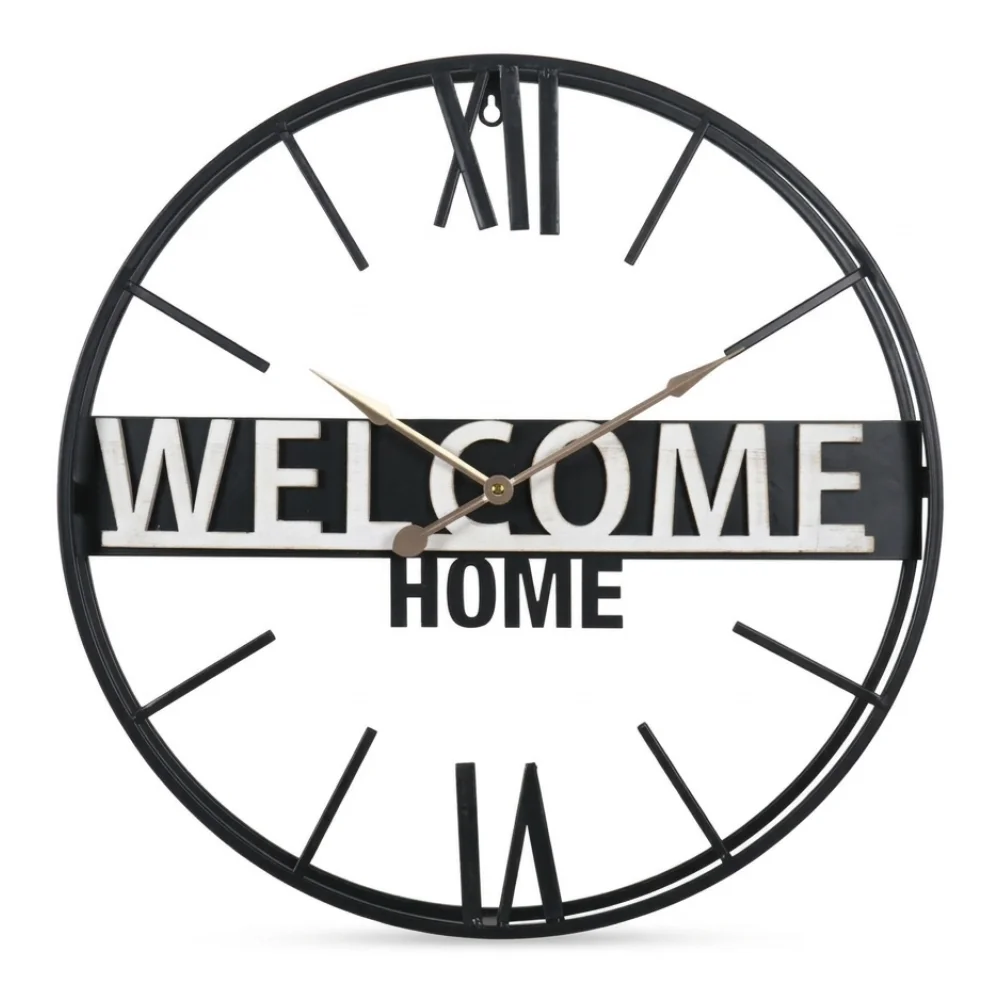 AI Generated Product Image HORLOGE MURALE WELCOME EN MÉTAL – Image 1
