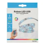 RUBAN LED 1 M RGB USB AVEC TÉLÉCOMMANDE - MULTICOLORE
