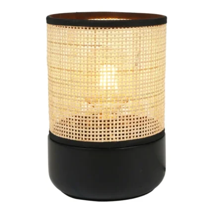 LAMPE À POSER EN ROTIN - NOIR