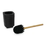 BROSSE WC EN PLASTIQUE ET BAMBOU - NOIR