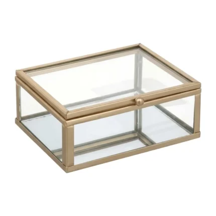 BOÎTE À BIJOUX EN VERRE - DORÉ