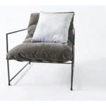 COUSSIN VELOURS 45X45 CM - ACIER