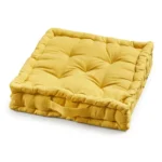 COUSSIN DE SOL 40X40X10 CM EN COTON - OCRE