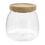 BOCAL 800 ML EN VERRE ET BAMBOU