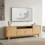 MEUBLE TV 4 PORTES + 1 NICHE - CHENE