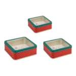 LOT DE 3 BOÎTES EN MÉTAL AVEC COUVERCLE