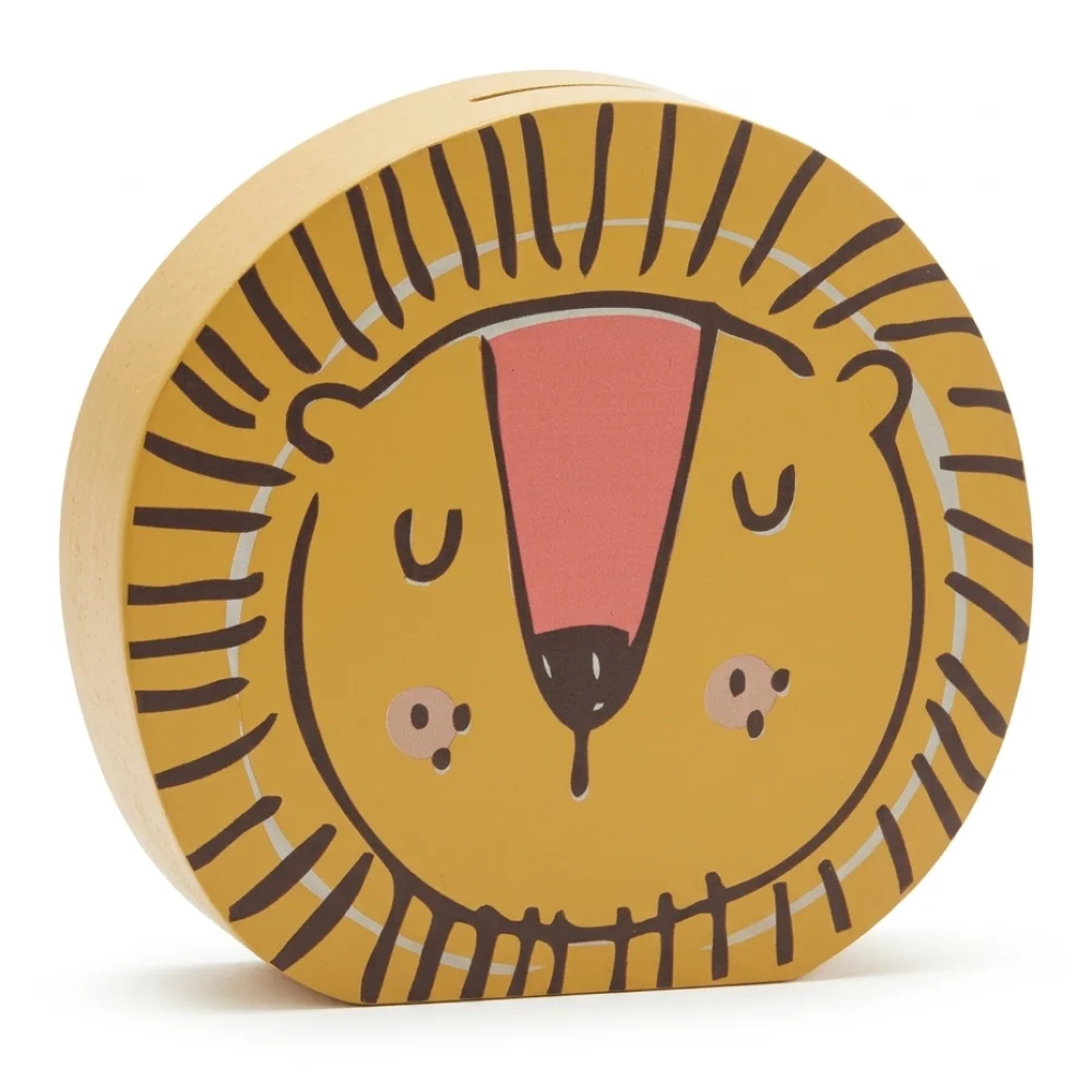 AI Generated Product Image TIRELIRE LION EN MDF - OCRE – Image 1