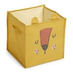 CUBE DE RANGEMENT LION 31X31X31 CM EN TISSU - OCRE