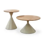 TABLES BASSES ( LOT DE 2 ) - CHENE & BEIGE