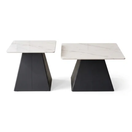 TABLES BASSE ( LOT DE 2 ) - BLANC & NOIR