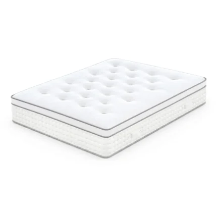 MATELAS 160X200 CM RESSORTS ENSACHÉS CAPITONNÉ ÉPAISSEUR 31 CM EN CHENILLE - BLANC