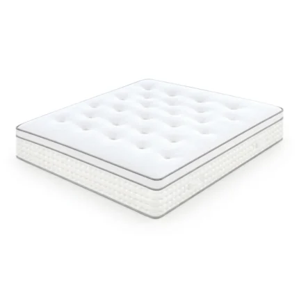 MATELAS 180X200 CM RESSORTS ENSACHÉS CAPITONNÉ ÉPAISSEUR 31 CM EN CHENILLE - BLANC