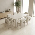 TABLE + 4 CHAISES + 2 FAUTEUIL - BEIGE