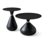 LOT DE 2 TABLES BASSES GIGOGNES RONDES - NOIR