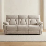 CANAPÉ 3 PLACES 2 RELAX ÉLECTRIQUES EN TISSU - BEIGE