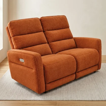 CANAPÉ 2 PLACES 2 RELAX ÉLECTRIQUES EN TISSU - ORANGE