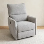 FAUTEUIL RELAX ÉLECTRIQUE EN TISSU - GRIS CLAIR