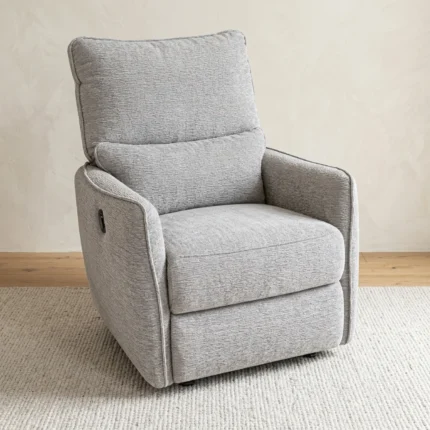 FAUTEUIL RELAX ÉLECTRIQUE EN TISSU - GRIS CLAIR