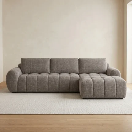 CANAPÉ D'ANGLE DROIT EN TISSU - TAUPE