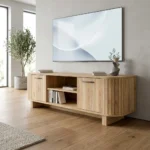 MEUBLE TV 2 PORTES + 2 NICHES - CHENE MAUVELLA