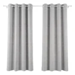 RID. 135 X 250 PIERRE - RIDEAU A OEILLETS - GRIS