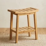 TABOURET DE SALLE DE BAIN EN BAMBOU – COLORIS NATUREL