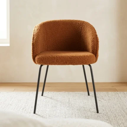 FAUTEUIL TEDDY 55X62X74 CM - CARAMEL ET MOKA