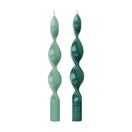 LOT DE 2 BOUGIES TORSADÉES H25 CM - NON PARFUMÉES