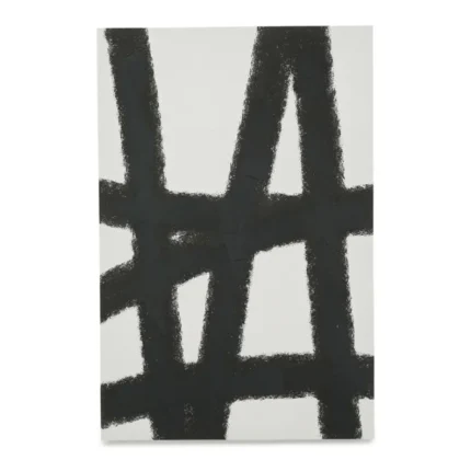TABLEAU TOILE LIGNES NOIR 60X90 CM