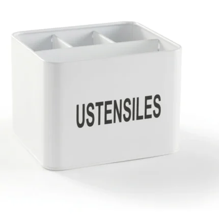 POT À USTENSILES 4 COMPARTIMENTS - BLANC