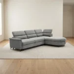 CANAPÉ D'ANGLE CONVERTIBLE AVEC COFFRE DE RANGEMENT - BEIGE