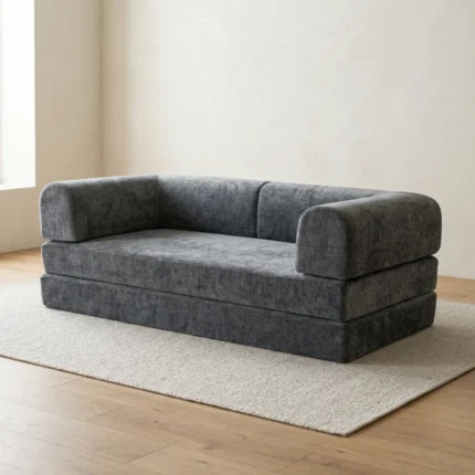 CANAPÉ DÉPLIMOUSSE CONVERTIBLE - GRIS FONCÉ ( COMPRESSÉ )