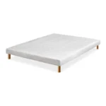 SOMMIER TAPISSIER 90 X 200 CM + PIEDS BOIS - BLANC
