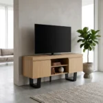 MEUBLE TV 2 PORTES + 2 NICHES - INDUSTRIEL