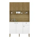BUFFET 6 PORTES + 1 TIROIR - CHENE ET BLANC