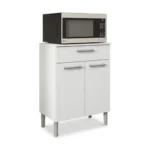 MEUBLE MICRO-ONDE 1 TIROIR + 2 PORTES - BLANC