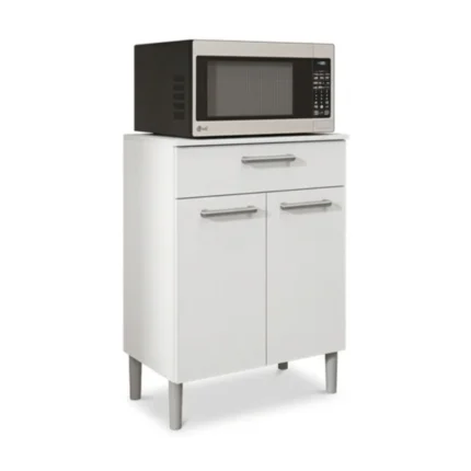 MEUBLE MICRO-ONDE 1 TIROIR + 2 PORTES - BLANC