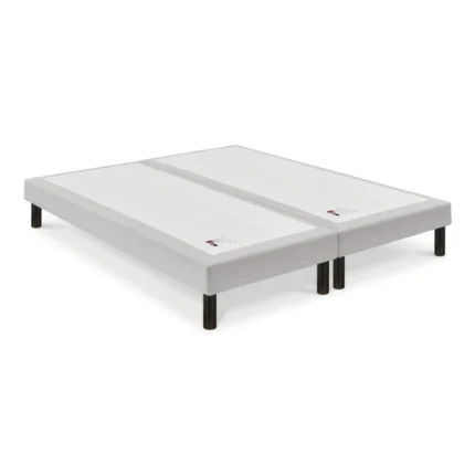 SOMMIER TAPISSIER À LATTES 2X100X200 CM CONFORT MEDIUM - BLANC