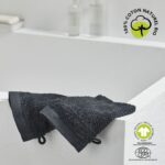LOT DE 2 GANTS DE TOILETTE 16X21 CM EN COTON BIO - FUSAIN – Image 2