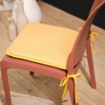 GALETTE DE CHAISE 38X38 CM EN POLYESTER - OCRE – Image 2