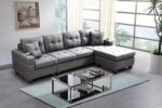 CANAPE D'ANGLE REVERSIBLE EN TISSU - GRIS – Image 2
